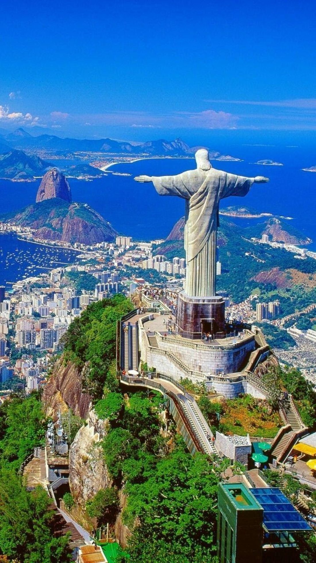 Cristo Redentor visto desde el aire, Río de Janeiro
