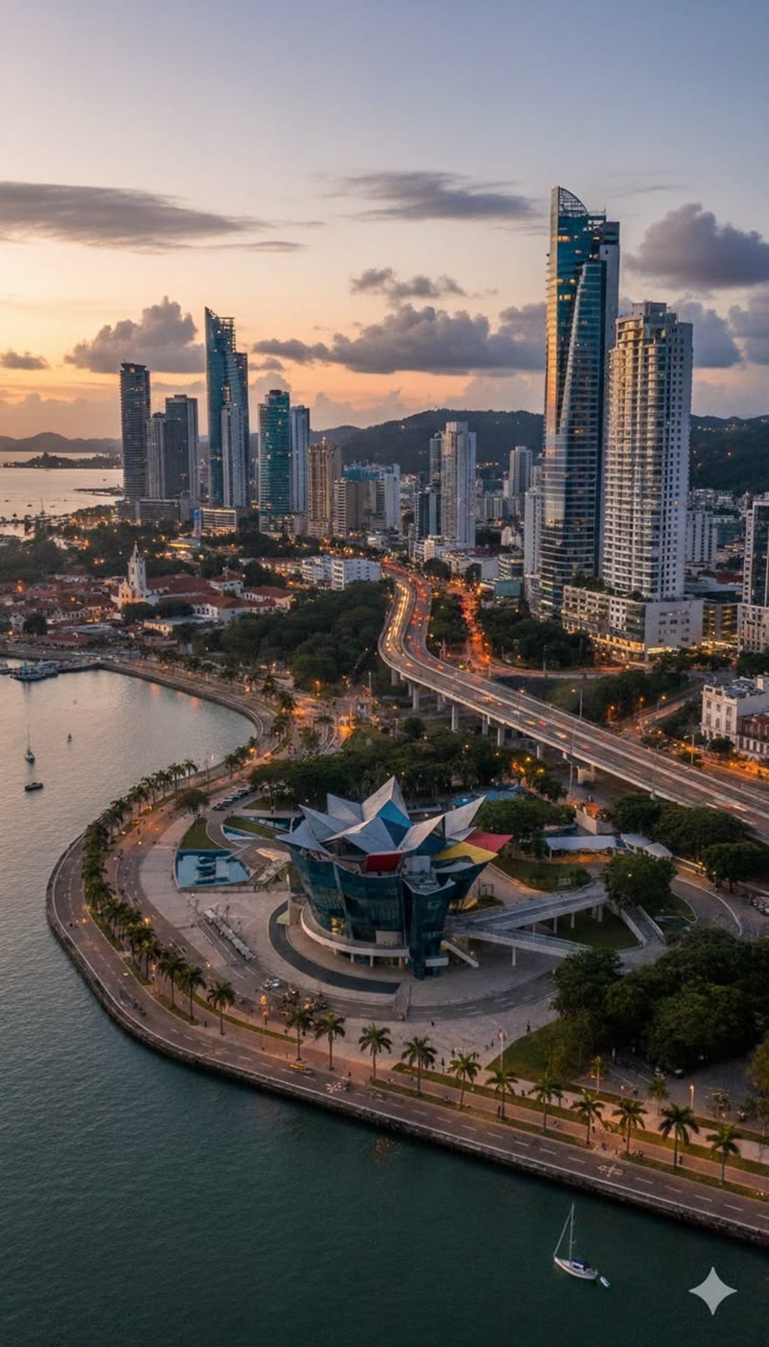 Skyline de Ciudad de Panamá al atardecer